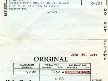 Bill, Tax - City of Detroit
General City Tax Bill