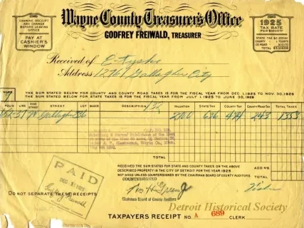 Bill, Tax - Wayne County Treasurer's Office