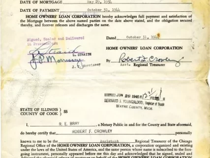 Mortgage - Home Owners' Loan Corporation 
Satisfaction and Release of Mortgage