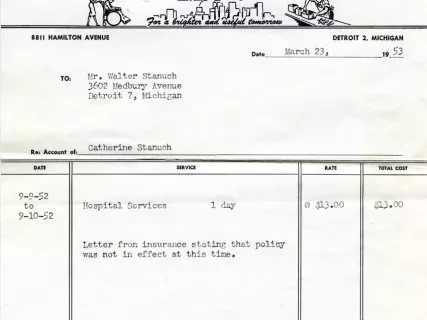 Invoice - Statement
Rehabilitation Institute of Metropolitan Detroit