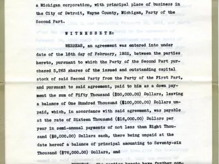 Agreement - Memorandum of Supplemental Agreement