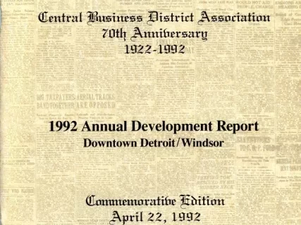 Booklet - Central Business District Association
70th Anniversary, 1922-1992