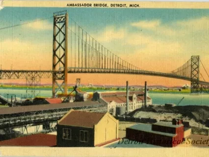 Postcard - Ambassador Bridge, Detroit, Mich.