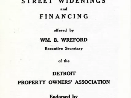 Brochure - One Hundred Million Dollar Plan
for Street Widenings and Financing