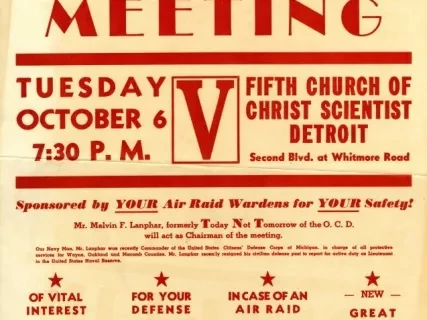 Poster - Air Raid Defense Meeting