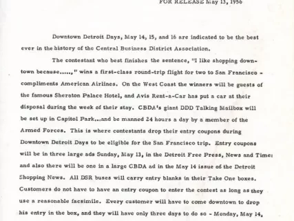 Letter - News Bulletin
Central Business District Association