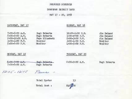 Schedule - WWJ Radio Availabilites