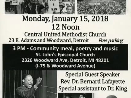 Poster - 2018 Detroit MLK Day
Rally and March for Jobs, Peace & Justice