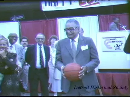 U-Matic - Cobo Hall Expansion, 08/19/1985
Cobo Hall's 25th Anniversary
Balloon Release
Mayor's Speech
McDonald's Sports Promotional Speech