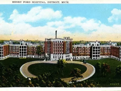 Postcard - Henry Ford Hospital, Detroit, Mich.