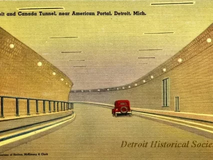 Postcard - Detroit and Canda Tunnel, near American Portal, Detroit, Mich.