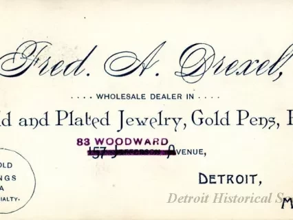 Card, Advertising - Fred. A. Drexel