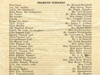 Program, Theater
