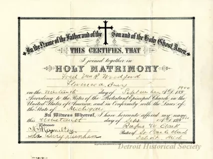 Certificate, Marriage