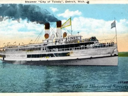 Postcard - Steamer "City of Toledo," Detroit, Mich.
