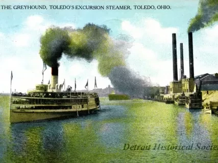 Postcard - 11866  The Greyhound, Toledo's Excursion Steamer, Toledo, Ohio