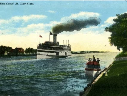 Postcard - U. S. Ship Canal, St. Clair Flats