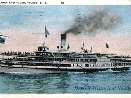 Postcard - Steamer "Greyhound, Toledo, Ohio