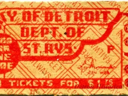 Ticket, Transportation - City of Detroit, Dept. of St. Rys.