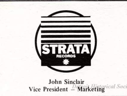 Card, Business - Strata Records
John Sinclair, Vice President - Marketing