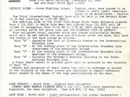 Announcement - Notice to Mariners