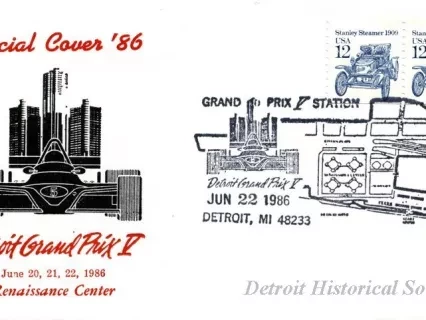 Envelope - Official Cover '86, Detroit Grand Prix V