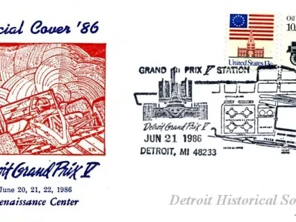 Envelope - Official Cover '86, Detroit Grand Prix V
