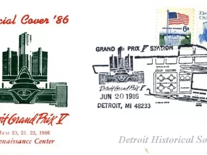 Envelope - Official Cover '86, Detroit Grand Prix V