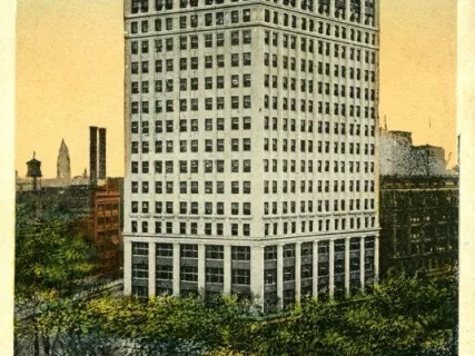 Postcard - Whitney Building, Grand Circus Park, Cor. Woodward Avenue and
Grand [Washington] Blvd., Detroit, Mich.