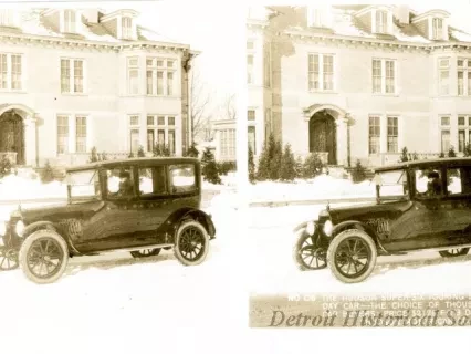 Stereograph - The Hudson Super-Six Touring Sedan - A 365-Day Car - The Choice Of Thousands Of Fine Car Buyers; Price $2175 FOB Detroit, Hudson Motor Car Co, Detroit, USA