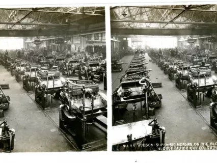 Stereograph - Hudson Super-Six Motors On The Block Test, Hudson Motor Car Co, Detroit, USA