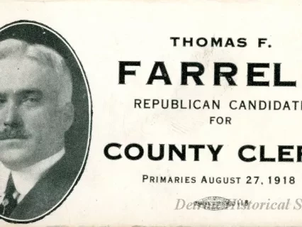 Card, Political - Thomas F. Ferrell
Republican Candidate for
County Clerk