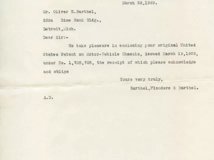 Patent - Motor Vehicle Chassis