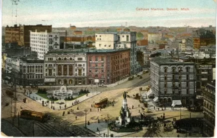 Postcard - Campus Martius, Detroit, Mich.