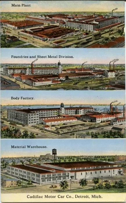 Postcard - Cadillac Motor Co., Detroit, Mich.