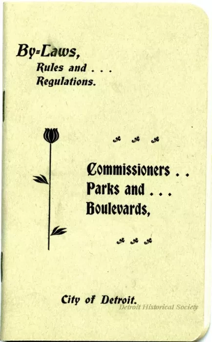 Booklet - By-Laws of the Commissioners of Parks and Boulevards of the City of Detroit