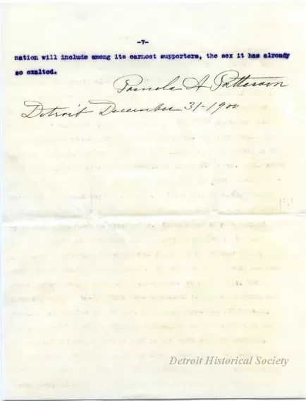 Letter - The Growth of the Woman's [Women's] Club Movement