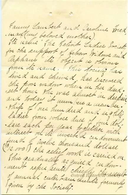 Letter - Hebrew Homes and Charities in Detroit