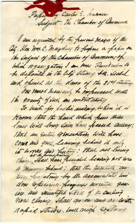 Letter - The Chamber of Commerce