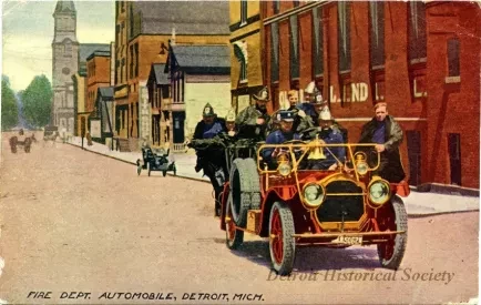 Postcard - Fire Dept. Automobile, Detroit, Mich. - Fire Dept. Automobile, Detroit, Mich.