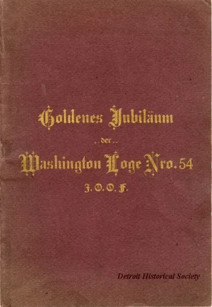 Program - Goldenes Jubiläum de Washington Loge Nro. 54, I.O.O.F.