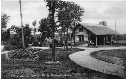 Postcard - Entrance to Palmer Park, Detroit, Mich.