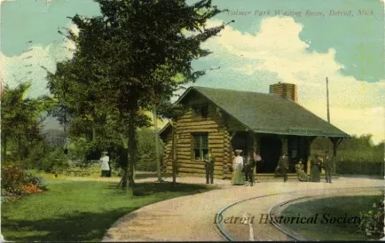 Postcard - Palmer Park Waiting Room, Detroit, Mich.