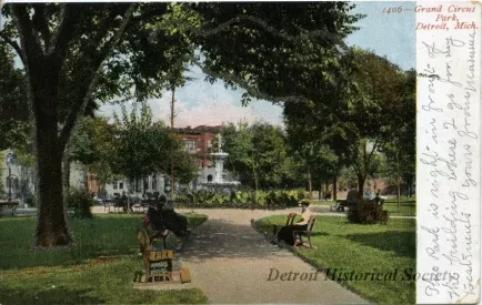 Postcard - Grand Circus Park, Detroit, Mich.