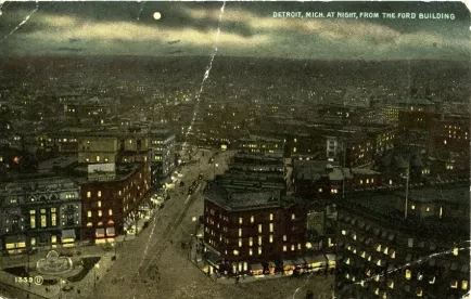 Postcard - Detroit, Mich. at Night, From the Ford Building