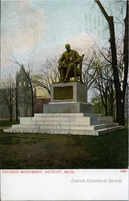 Postcard - Pingree Monument, Detroit, Mich.