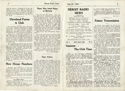 Newsletter - Detroit Radio News, Vol. 1, No. 6