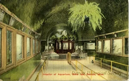 Postcard - Interior of Aquarium, Belle Isle, Detroit, Mich.