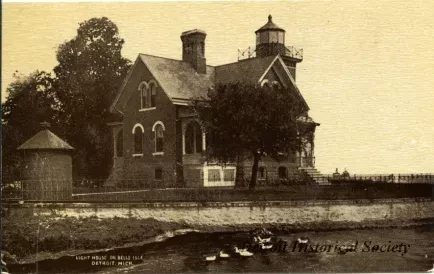 Postcard - Light House on Belle Isle, Detroit, Mich.