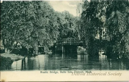 Postcard - Rustic Bridge, Belle Isle, Detroit, Mich.
